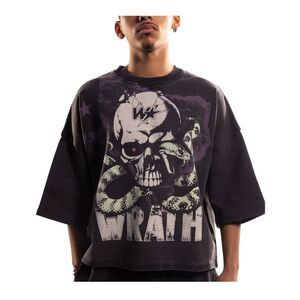 Wrathboy Crew Neck T-Shirt Sin Now Cry Later Mens Black WB05-115